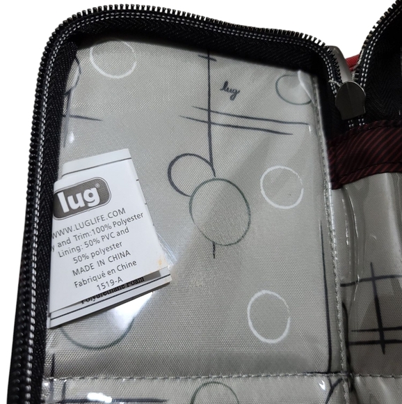 Lug Sleeper Foldable Brush Holder Quilted Buffalo Check Red & Black - Picture 6 of 9